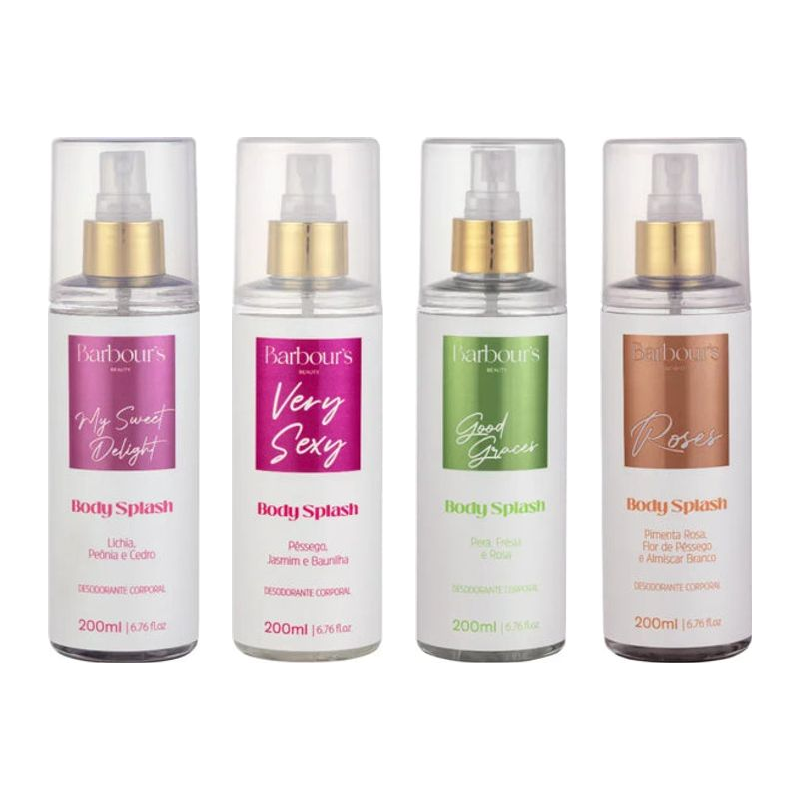 Kit 4 Body Splash - My Sweet Delight, Very Sexy, Good Graces e Roses